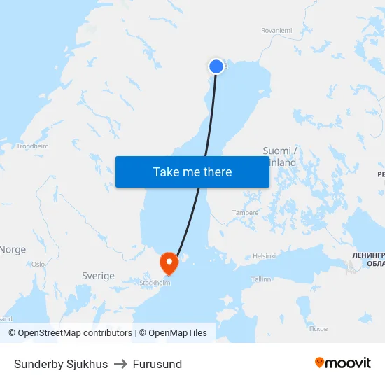 Sunderby Sjukhus to Furusund map