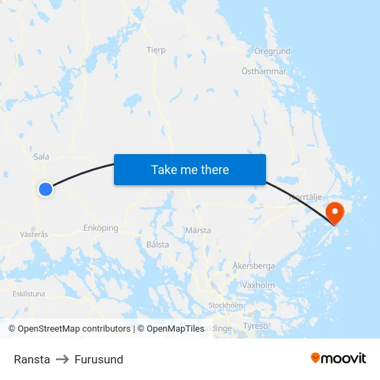 Ransta to Furusund map