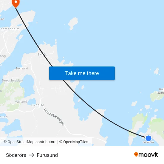 Söderöra to Furusund map