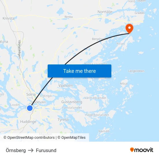 Örnsberg to Furusund map