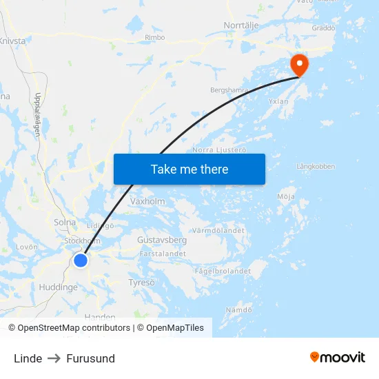 Linde to Furusund map