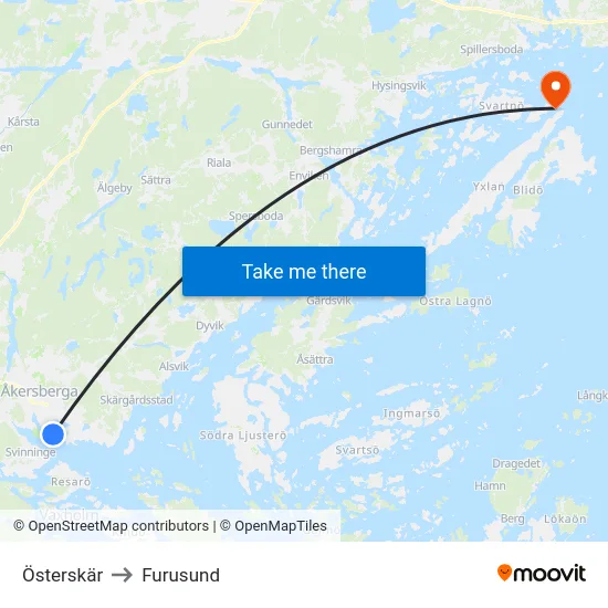 Österskär to Furusund map