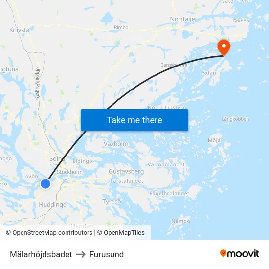 Mälarhöjdsbadet to Furusund map