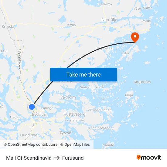 Mall Of Scandinavia to Furusund map
