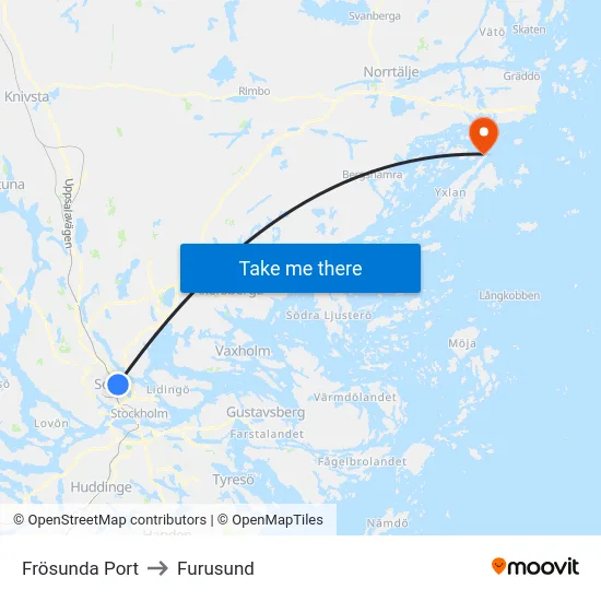 Frösunda Port to Furusund map
