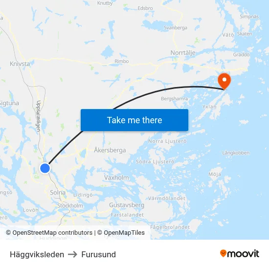 Häggviksleden to Furusund map