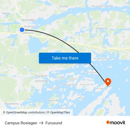 Campus Roslagen to Furusund map