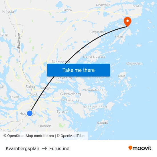 Kvarnbergsplan to Furusund map