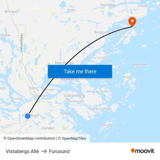 Vistabergs Allé to Furusund map