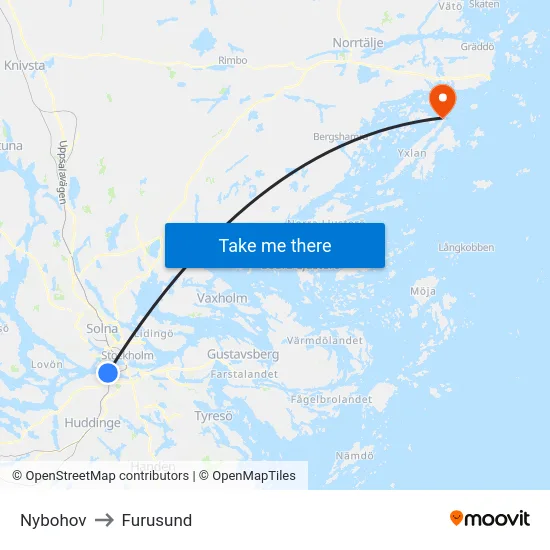 Nybohov to Furusund map