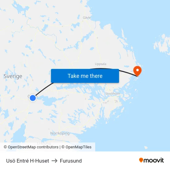 Usö Entré H-Huset to Furusund map