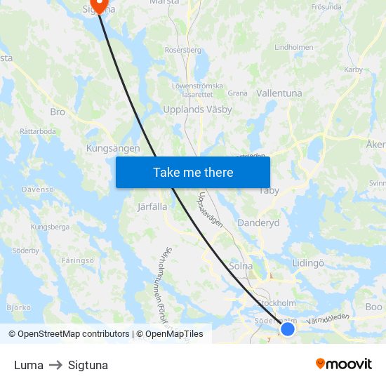 Luma to Sigtuna map