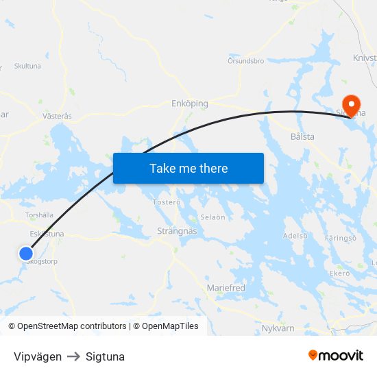 Vipvägen to Sigtuna map