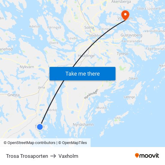 Trosa Trosaporten to Vaxholm map
