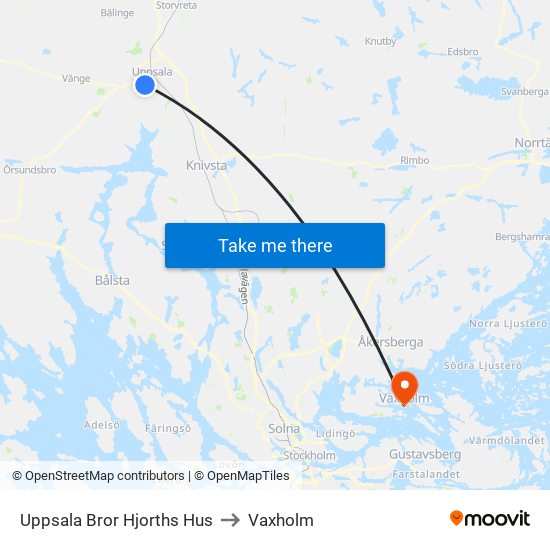 Uppsala Bror Hjorths Hus to Vaxholm map