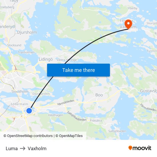 Luma to Vaxholm map