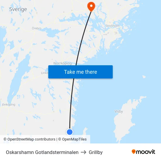 Oskarshamn Gotlandsterminalen to Grillby map