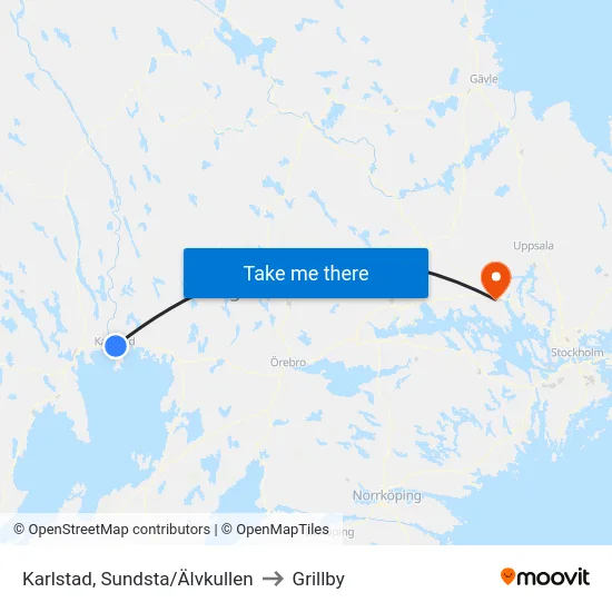 Karlstad, Sundsta/Älvkullen to Grillby map