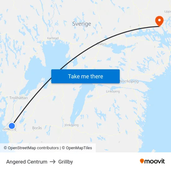 Angered Centrum to Grillby map
