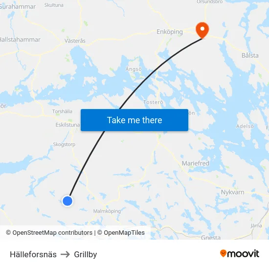 Hälleforsnäs to Grillby map