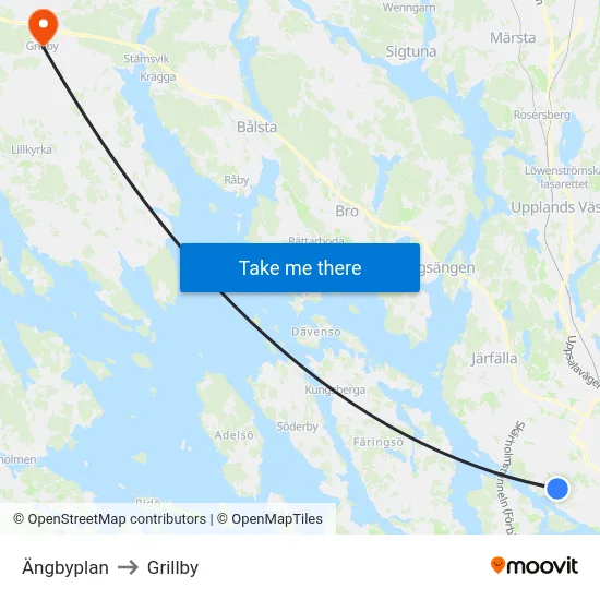 Ängbyplan to Grillby map