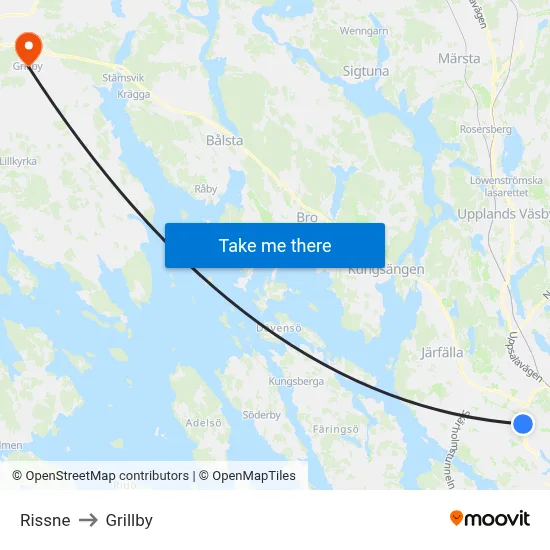 Rissne to Grillby map