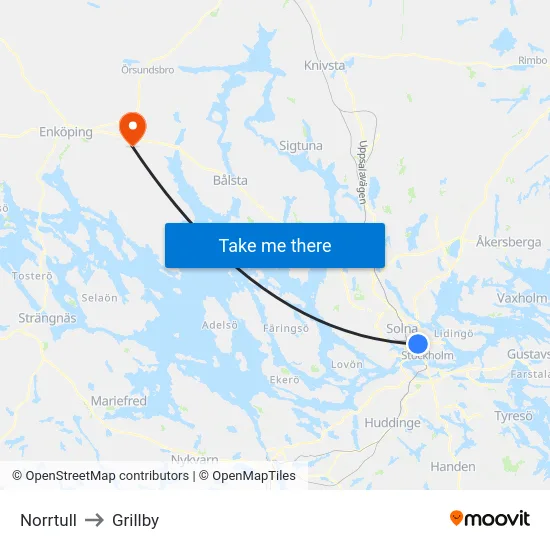 Norrtull to Grillby map