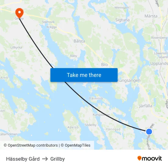 Hässelby Gård to Grillby map