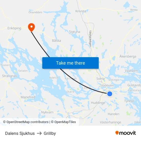 Dalens Sjukhus to Grillby map