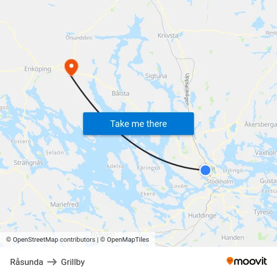 Råsunda to Grillby map