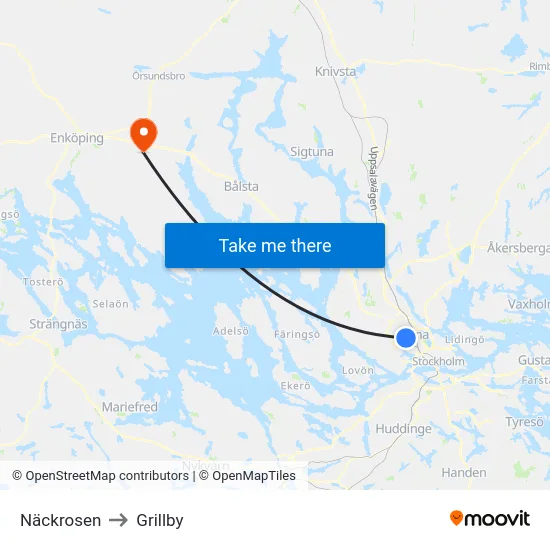 Näckrosen to Grillby map