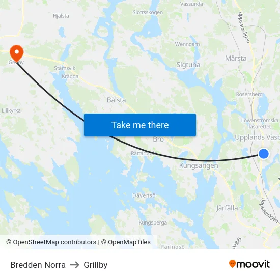 Bredden Norra to Grillby map