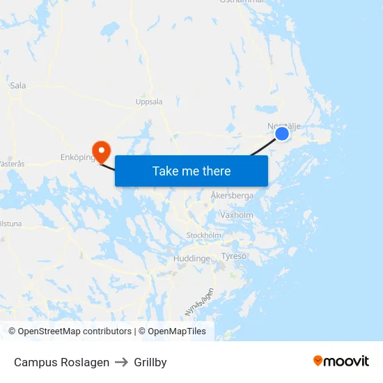 Campus Roslagen to Grillby map