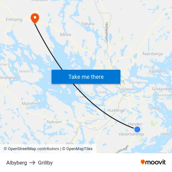 Albyberg to Grillby map