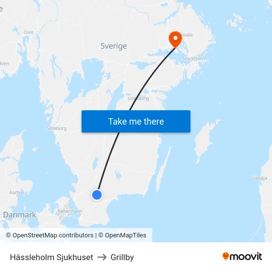 Hässleholm Sjukhuset to Grillby map