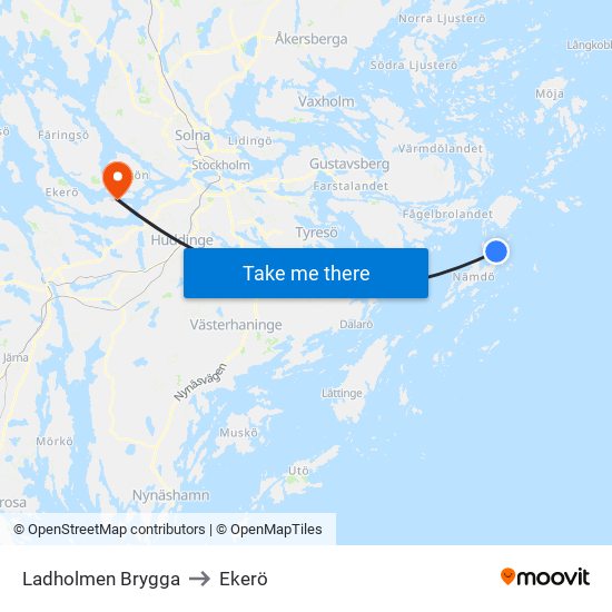 Ladholmen Brygga to Ekerö map