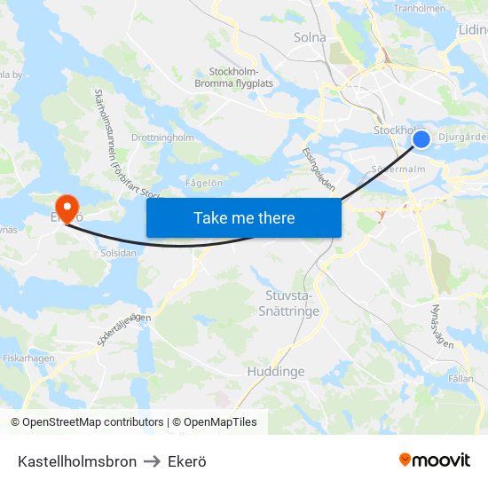 Kastellholmsbron to Ekerö map