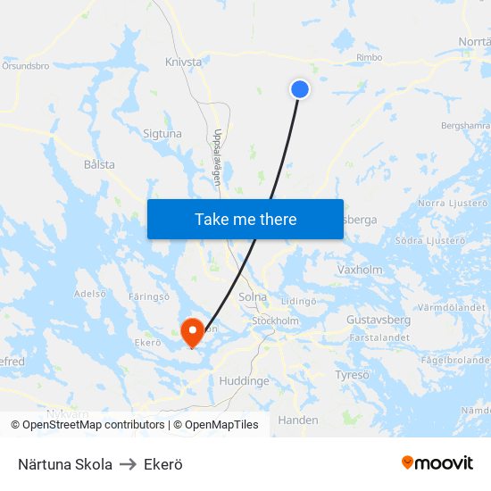 Närtuna Skola to Ekerö map
