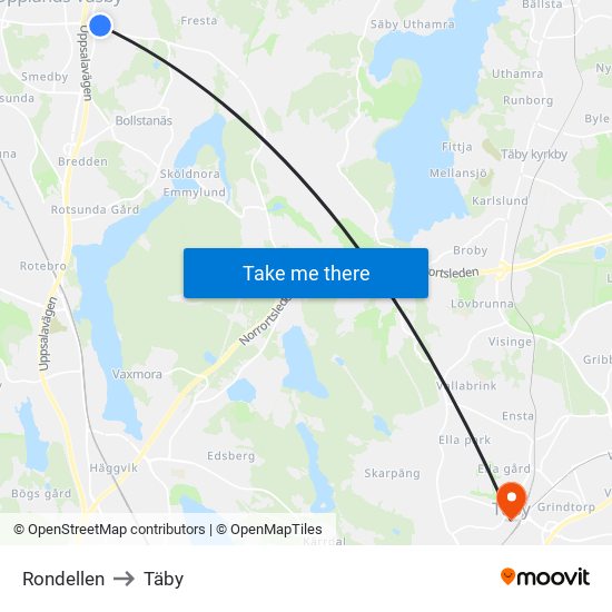 Rondellen to Täby map