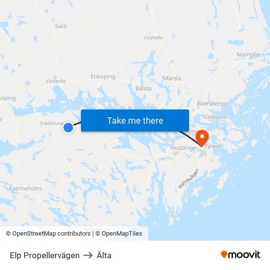 Elp Propellervägen to Älta map