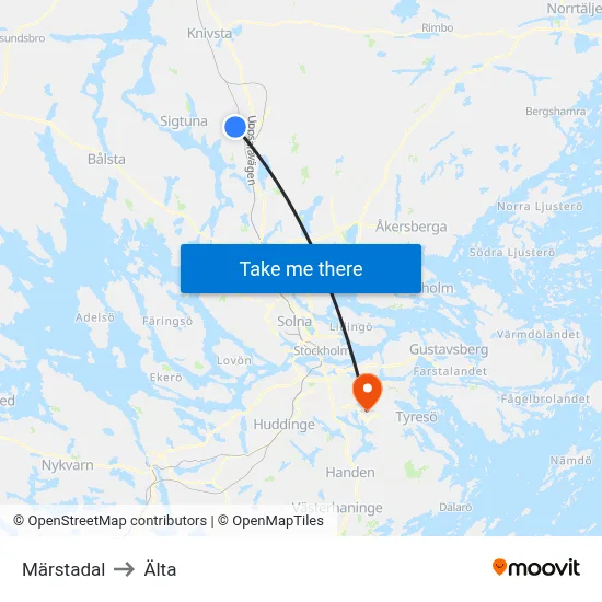 Märstadal to Älta map