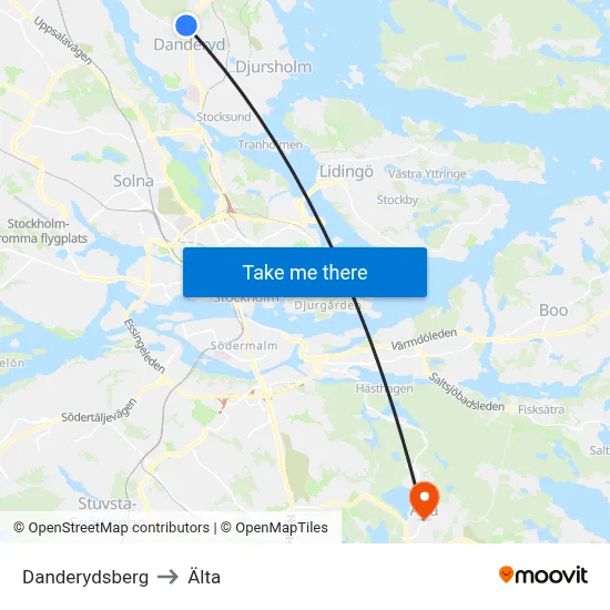 Danderydsberg to Älta map