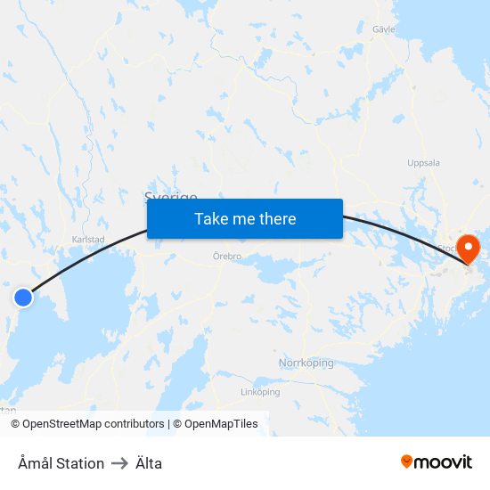 Åmål Station to Älta map