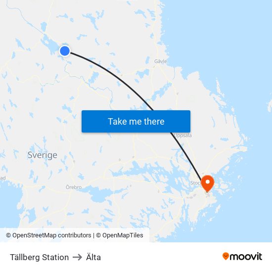 Tällberg Station to Älta map