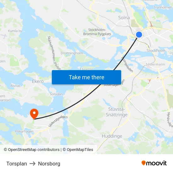 Torsplan to Norsborg map