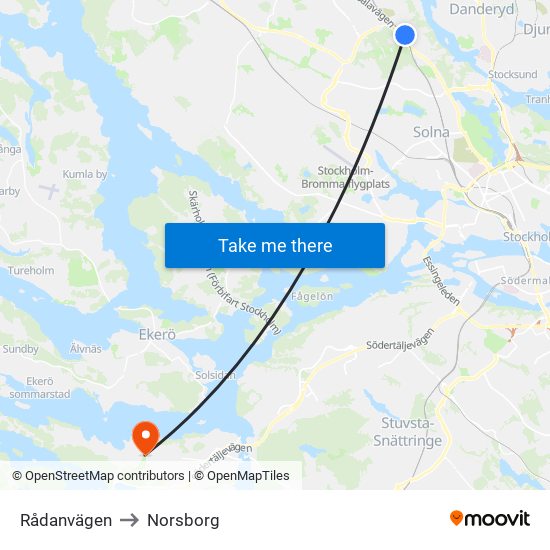 Rådanvägen to Norsborg map