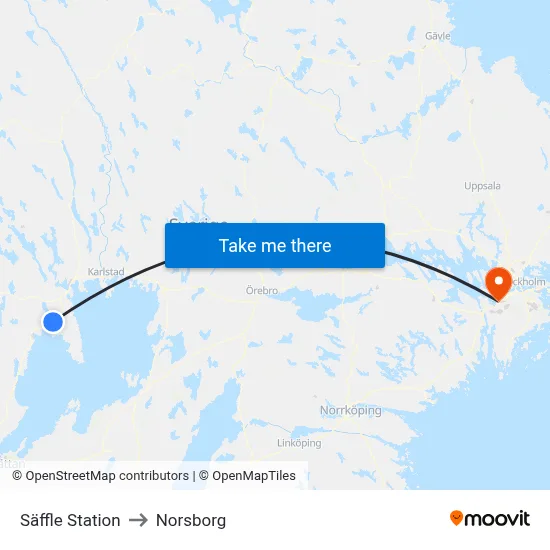 Säffle Station to Norsborg map