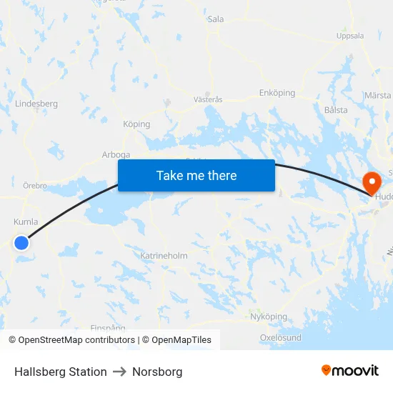 Hallsberg Station to Norsborg map