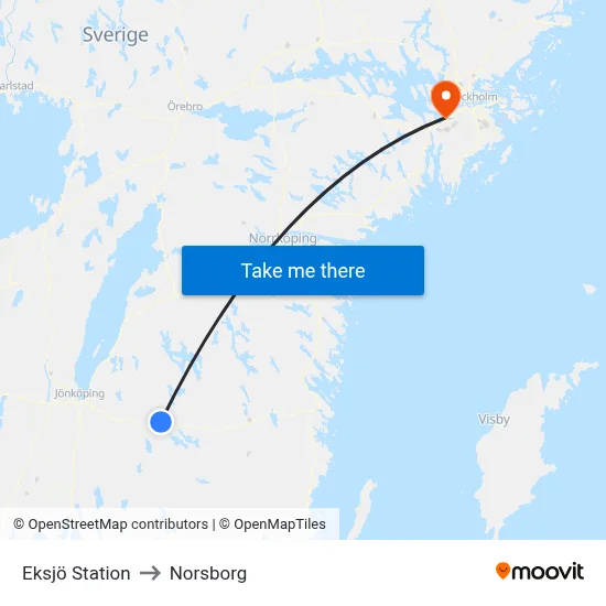 Eksjö Station to Norsborg map