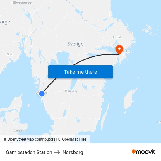 Gamlestaden Station to Norsborg map